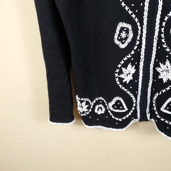 Terazzo Beaded Full Zip Sweater Size XL - Picture 4 of 9